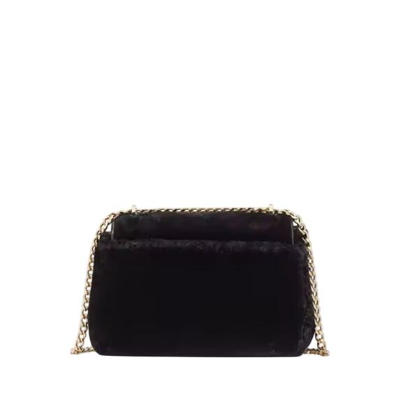 Kate Spade New York Carey Faux Fur Small Flap Shoulder Bag Black KE392 NWT - Picture 2 of 5